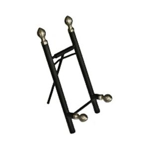 black metal plate stand